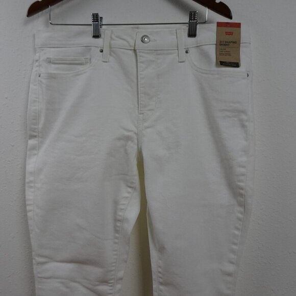 Levi's 311 Shaping Skinny Jeans Women's Size 18 White Denim Stretch Shaping - Picture 2 of 12